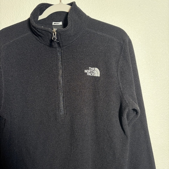 The North Face Mens Fleece Textured Cap Rock 1/4 Zip Navy Blue Mid-Layer SIZE M - Picture 3 of 13